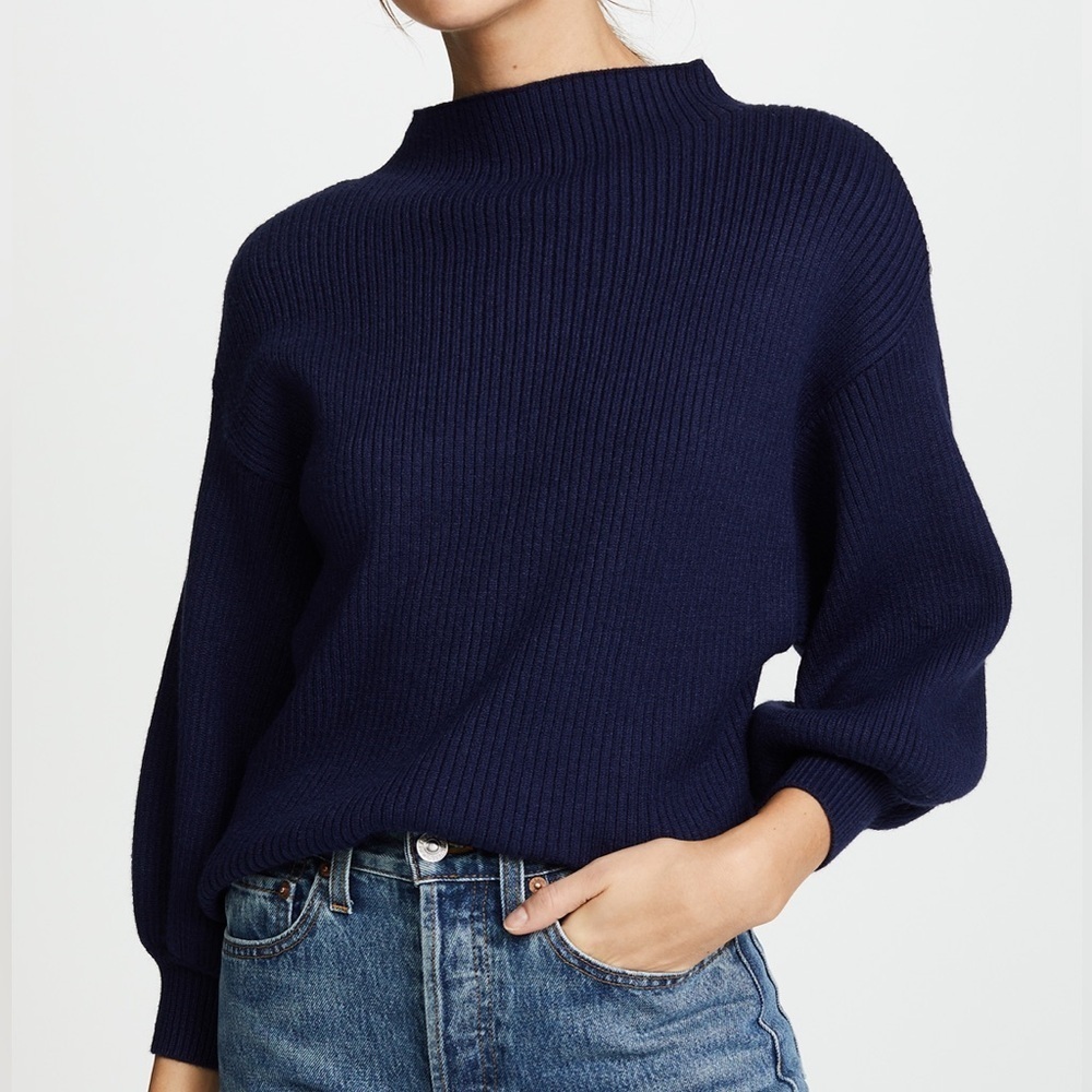 Line & Dot Bishop Sleeve Alder Sweater Navy Blue Women’s Size Small